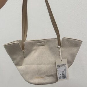 Trussardi Cream and Tan Shoulder Bag